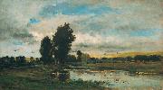 Charles Francois Daubigny French River Scene Spain oil painting artist
